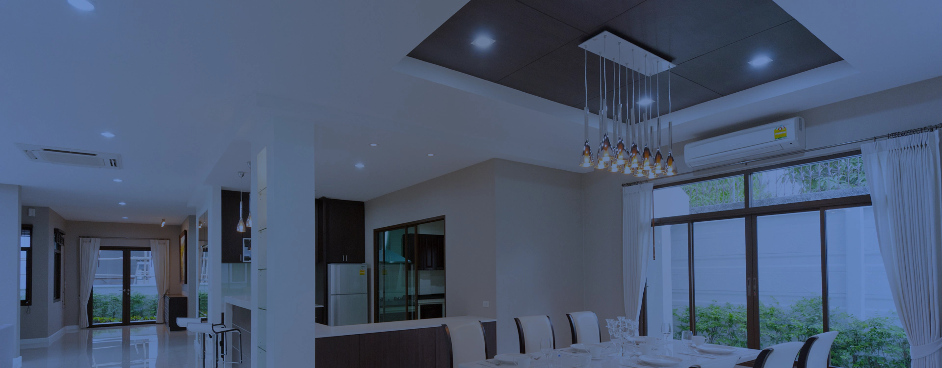 dining room with lights